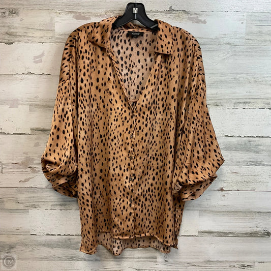 Blouse Short Sleeve By Oddi In Animal Print, Size: 2x
