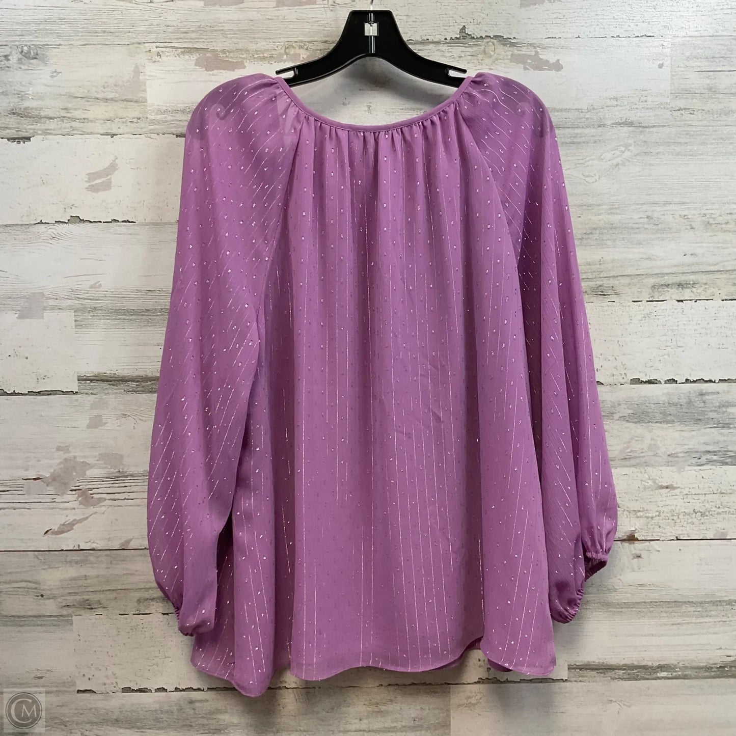 Blouse Long Sleeve By White House Black Market In Purple, Size: Xl