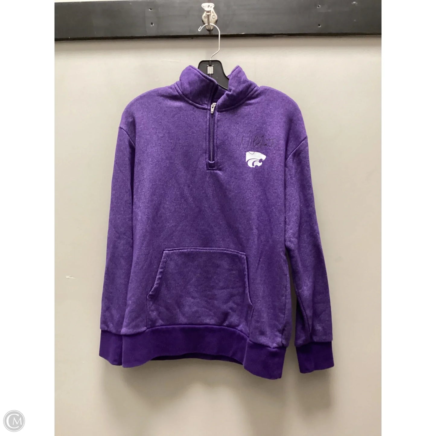 Athletic Top Long Sleeve Collar By Champion In Purple, Size: S