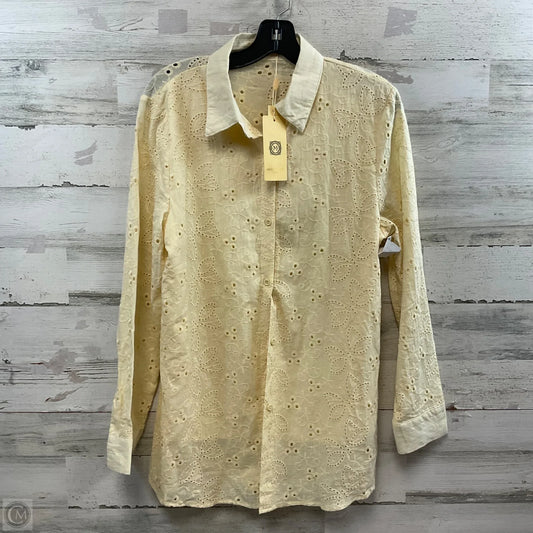 Blouse Long Sleeve By MISS FASHION In Cream, Size: L