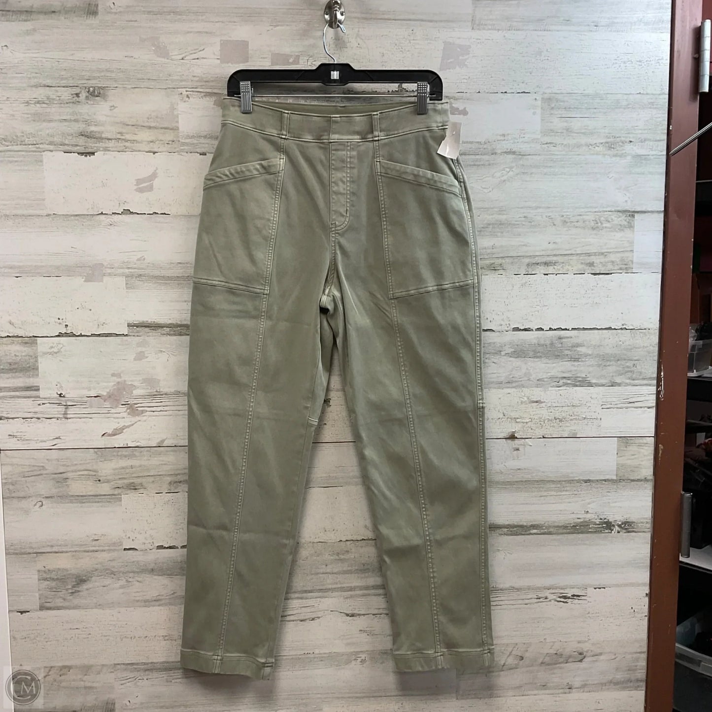 Jeans Straight By Spanx In Green, Size: L