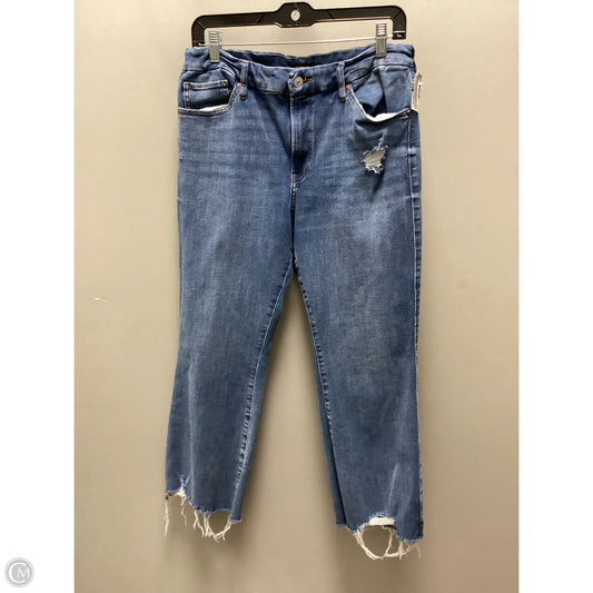 Jeans Cropped By Express In Blue Denim, Size: L