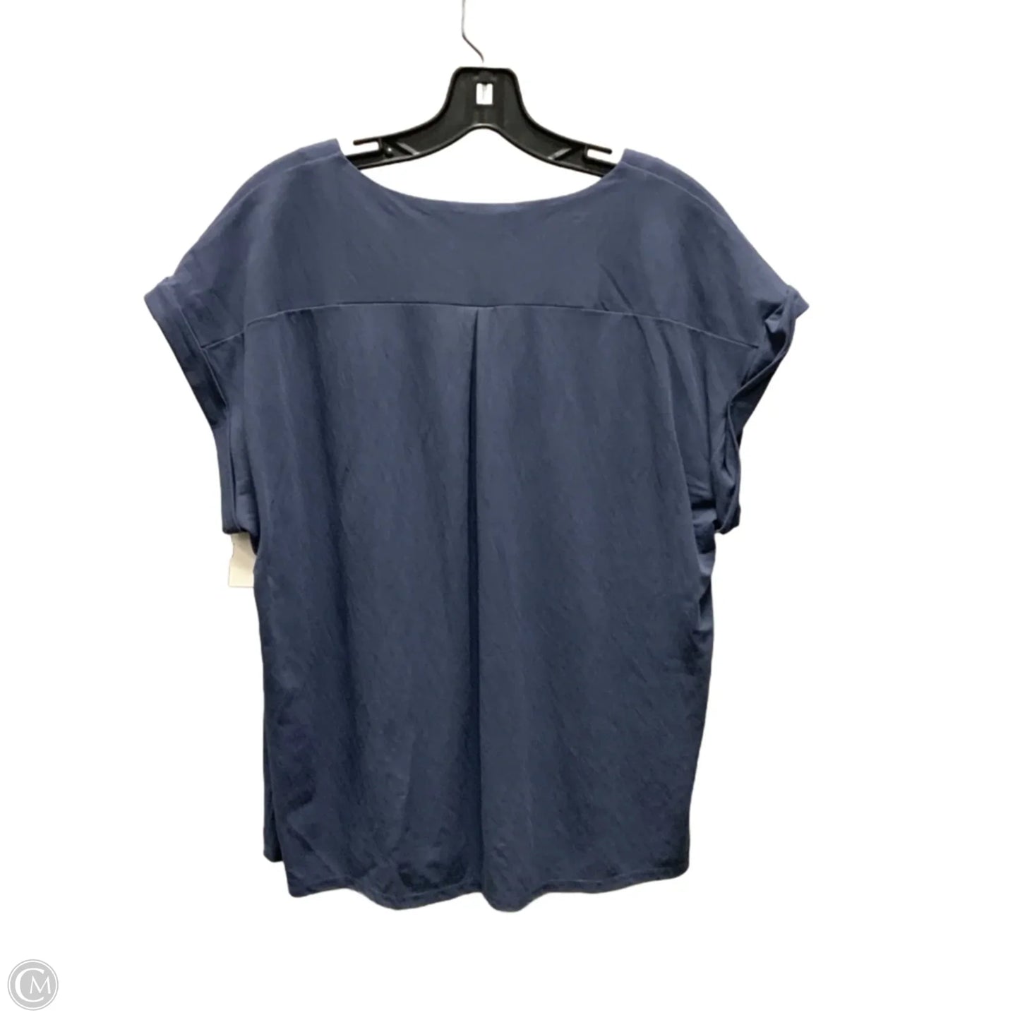 Blouse Short Sleeve By Bobeau In Blue, Size: Xl