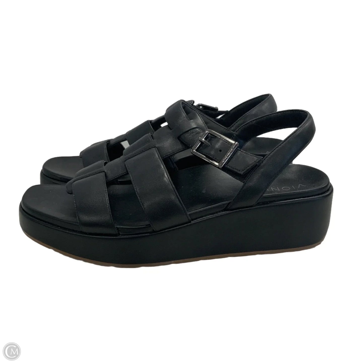 Sandals Heels Wedge By Vionic In Black, Size: 12