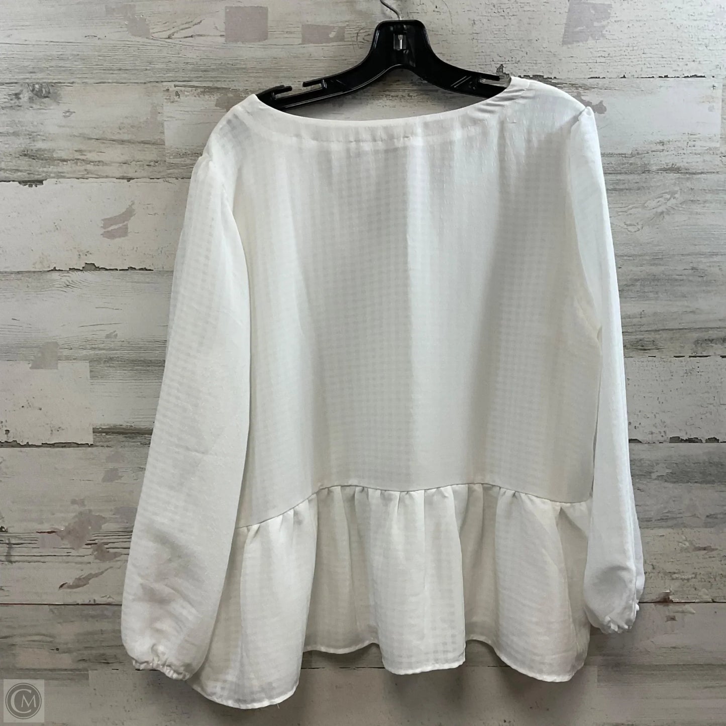 Blouse 3/4 Sleeve By Loft In White, Size: 1x