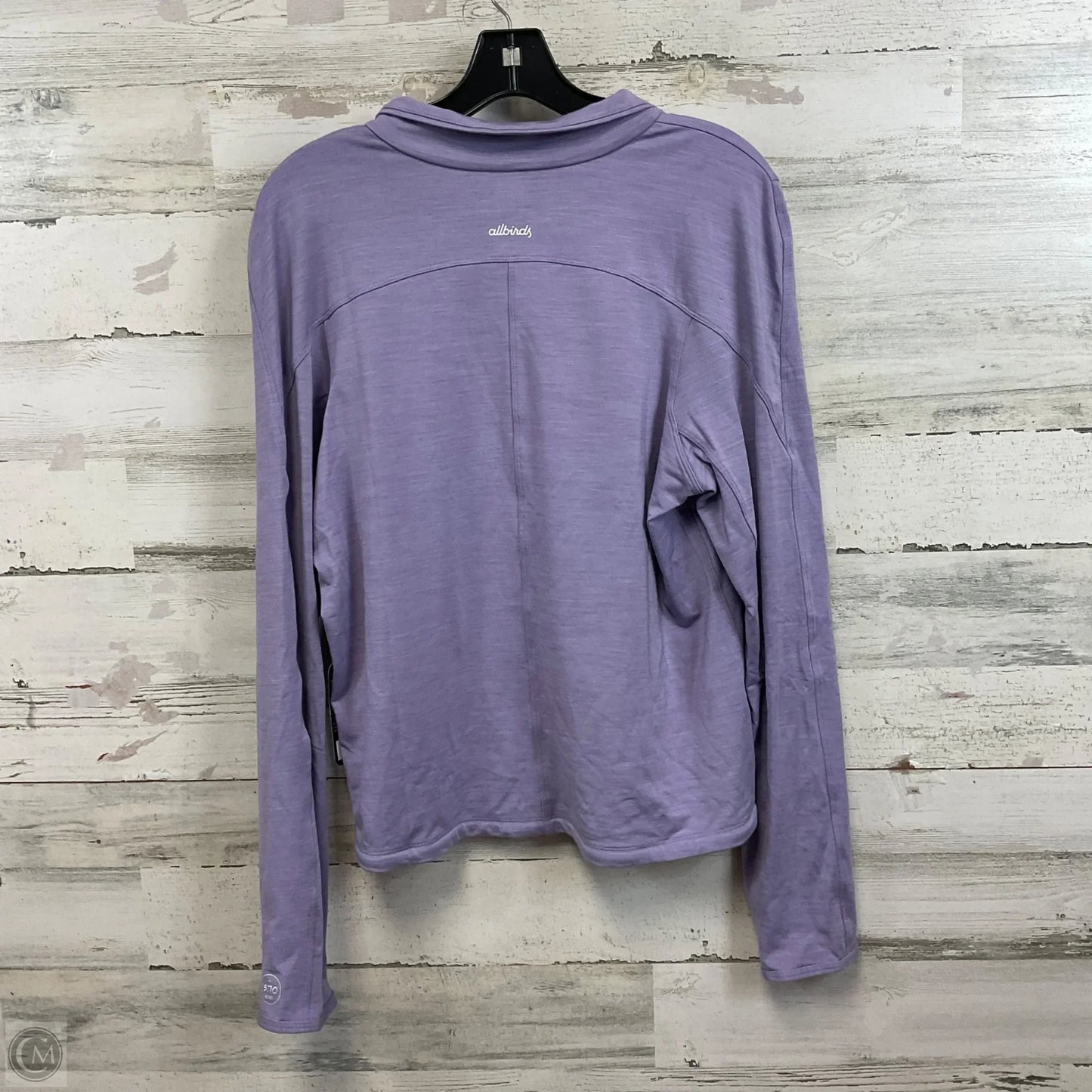 Athletic Top Long Sleeve Collar By Allbirds In Purple, Size: L