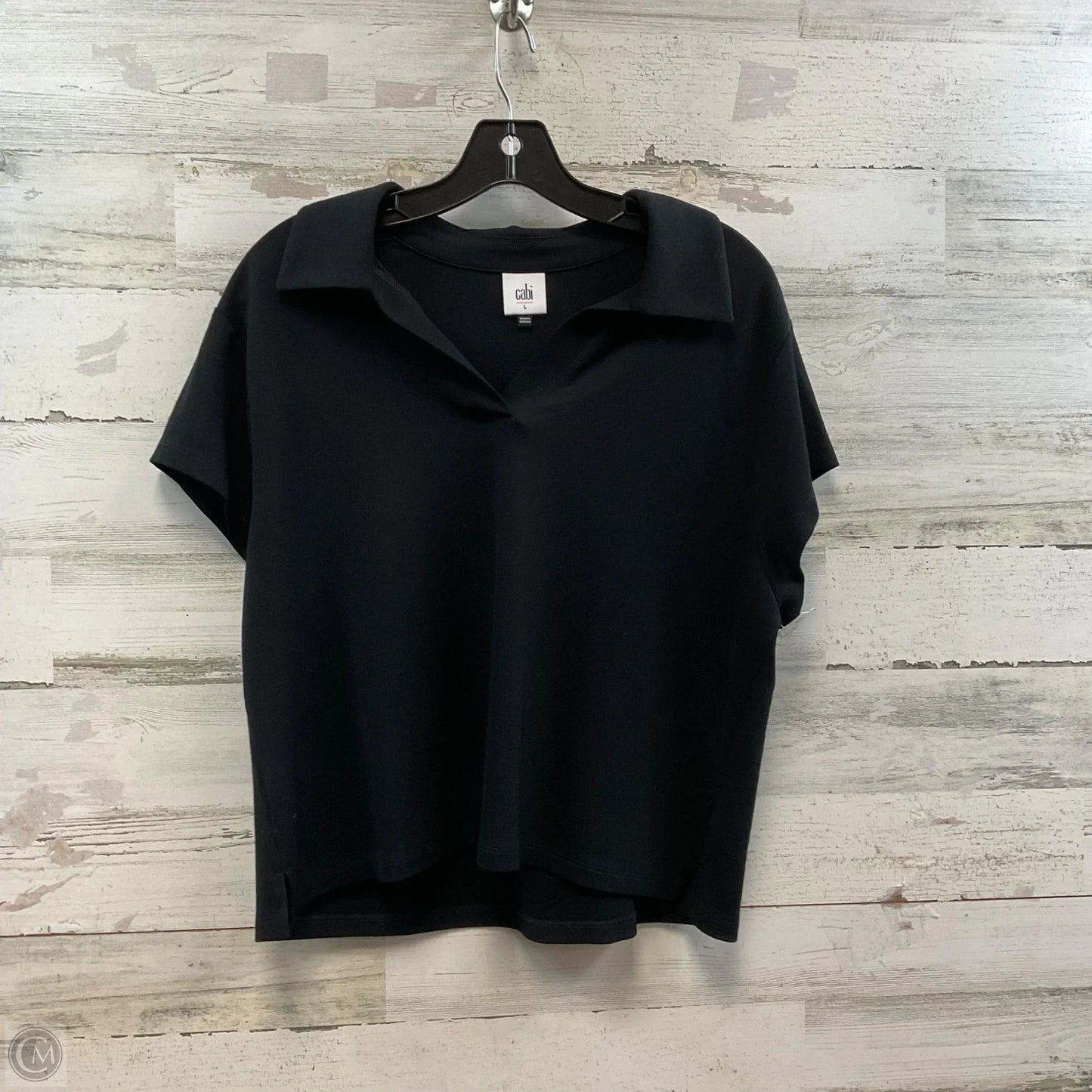 Top Short Sleeve By Cabi In Black, Size: L