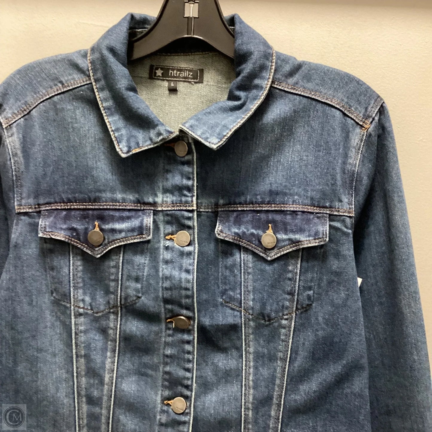 Jacket Denim By Htrailz In Blue Denim, Size: L