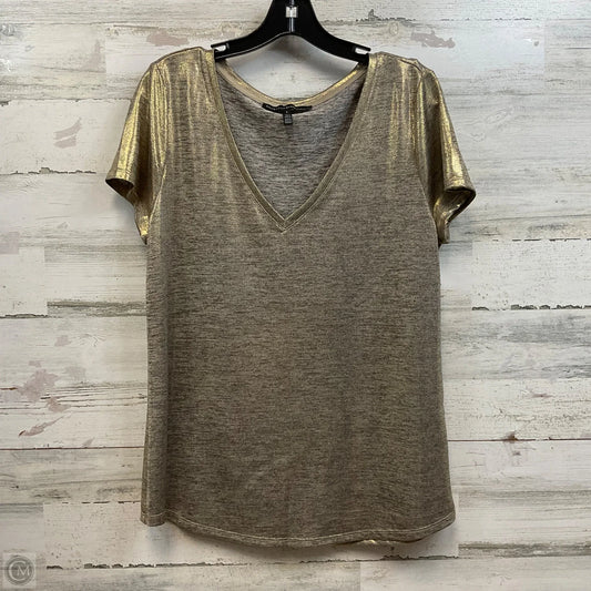 Top Short Sleeve By White House Black Market In Gold, Size: L