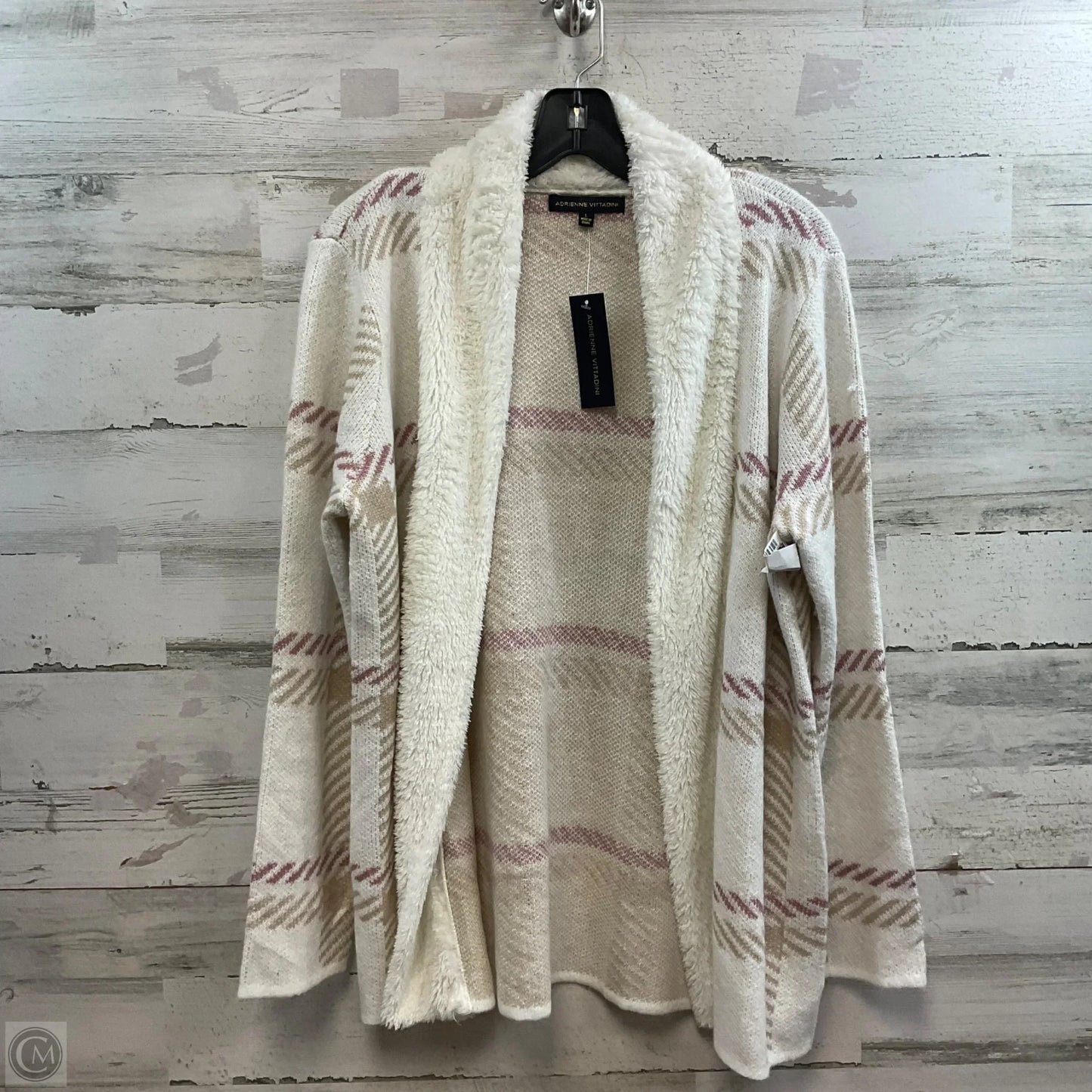 Sweater Cardigan By Adrienne Vittadini In White, Size: L