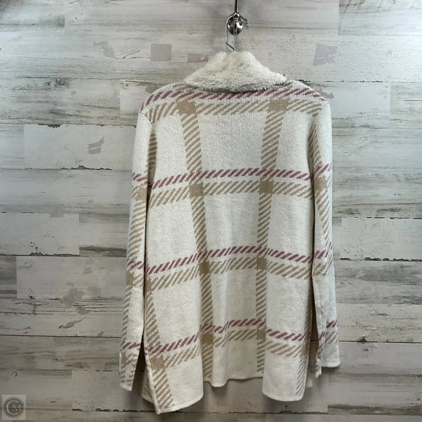 Sweater Cardigan By Adrienne Vittadini In White, Size: L