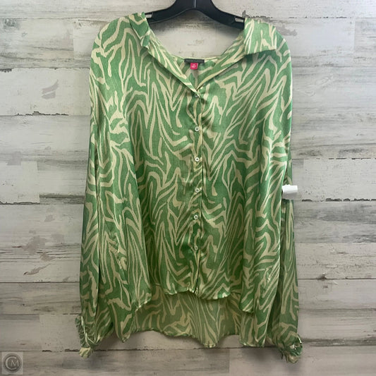 Blouse Long Sleeve By Vince Camuto In Green, Size: 2x
