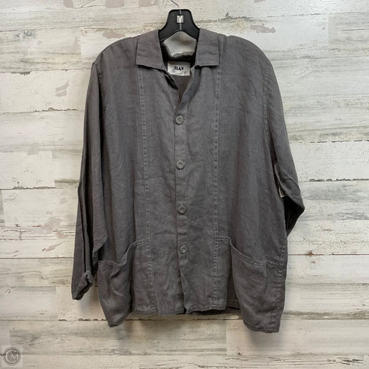 Blouse Long Sleeve By Flax In Grey, Size: S