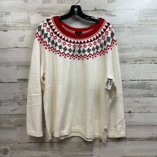 Sweater By Talbots In White, Size: 2x