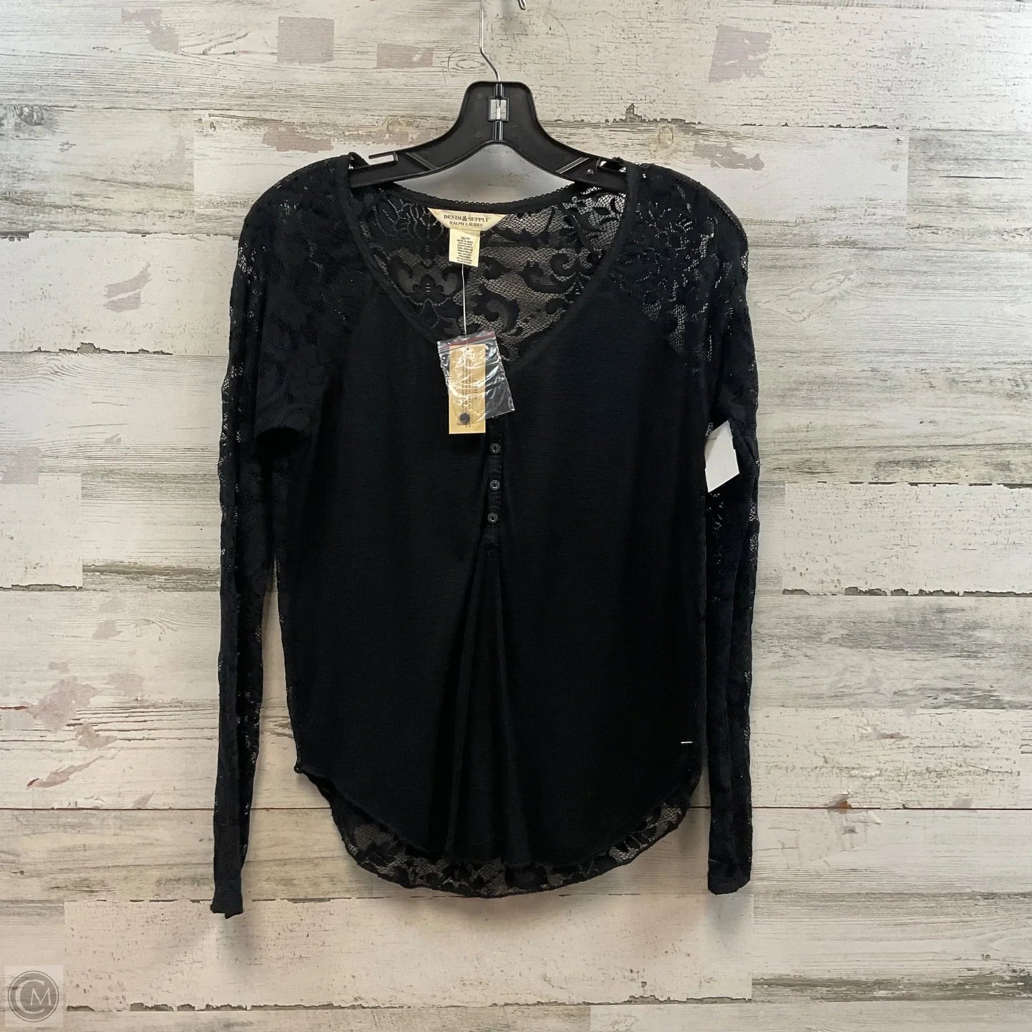 Top Long Sleeve By Denim & Supply By Ralph Lauren In Black, Size: Xs