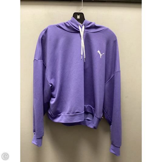 Athletic Top Long Sleeve Hoodie By Puma In Purple, Size: Xl
