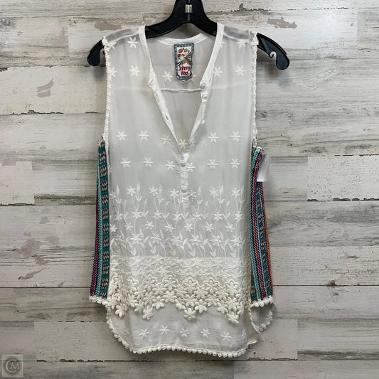 Blouse Sleeveless By Johnny Was In White, Size: S