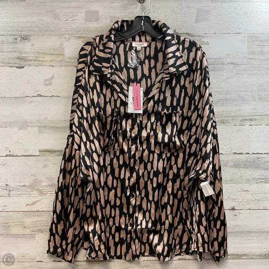 Blouse Long Sleeve By Andree By Unit In Black & Brown, Size: 3x
