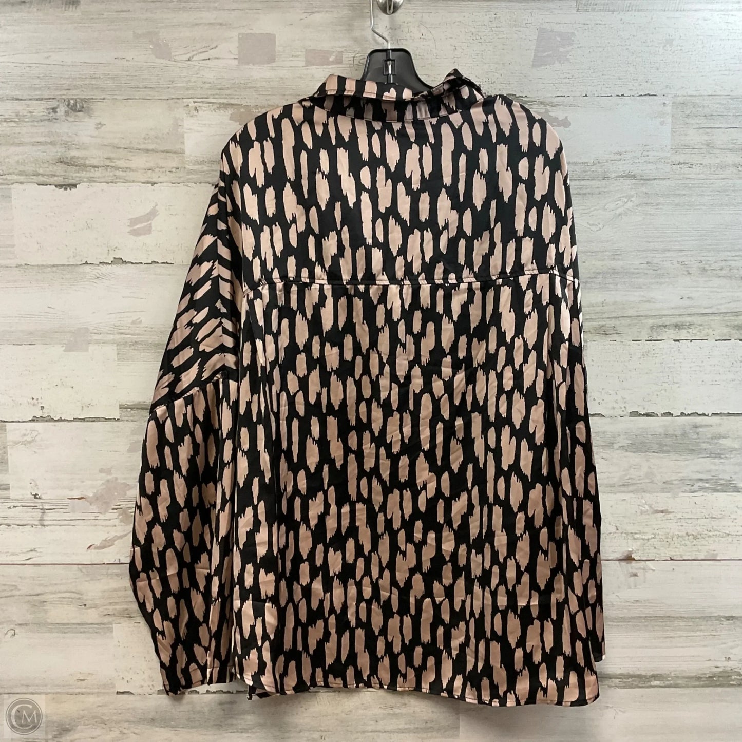Blouse Long Sleeve By Andree By Unit In Black & Brown, Size: 3x