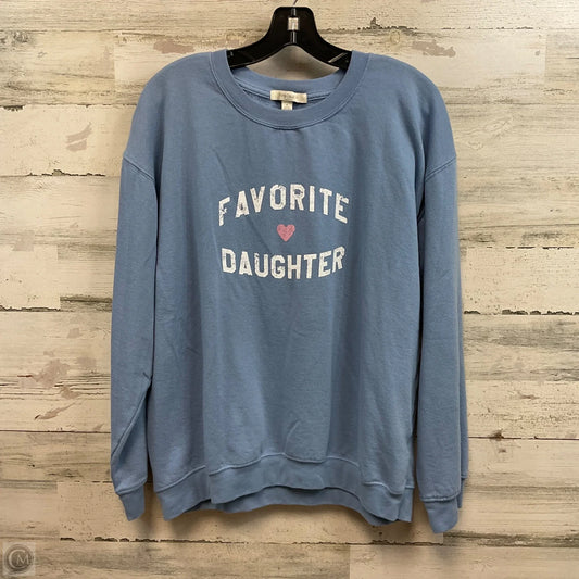 Sweatshirt Crewneck By Favorite Daughter In Blue, Size: Xl