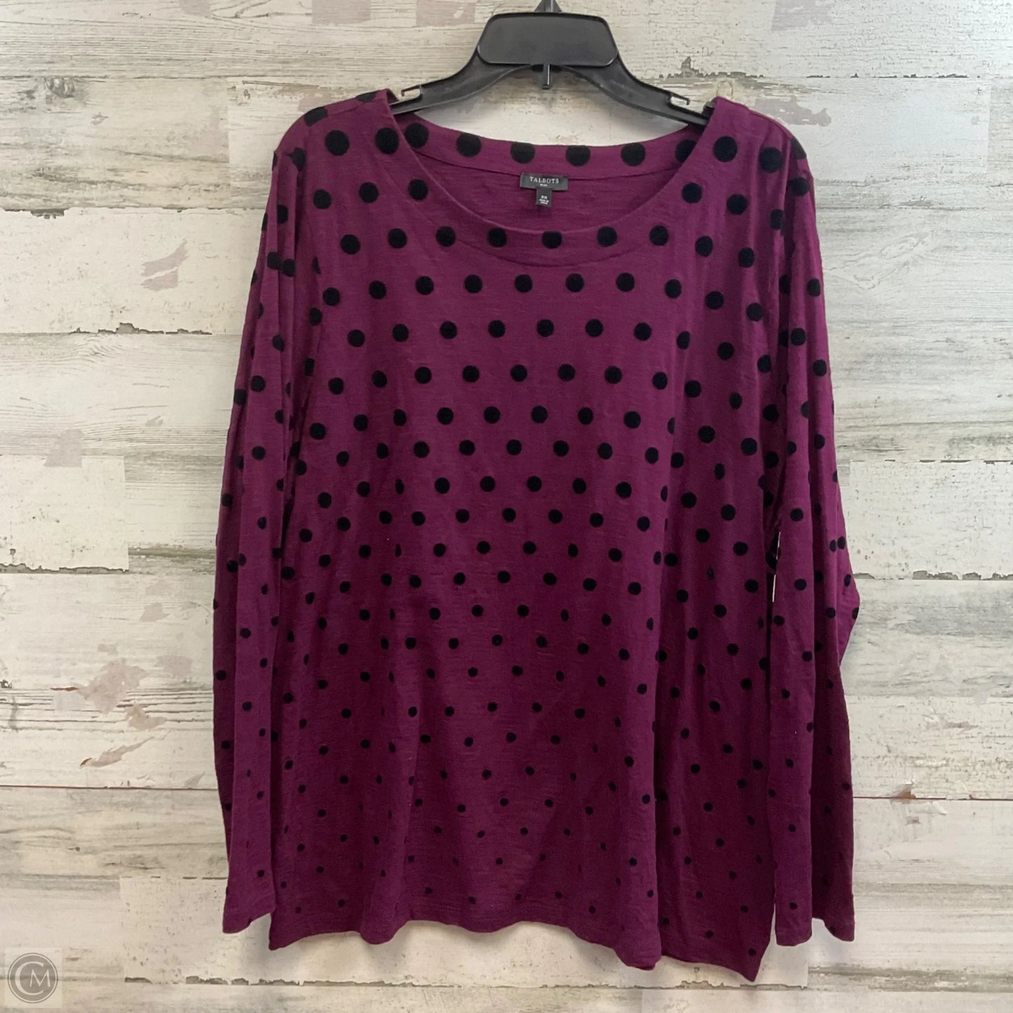 Top Long Sleeve Basic By Talbots In Purple, Size: 2x