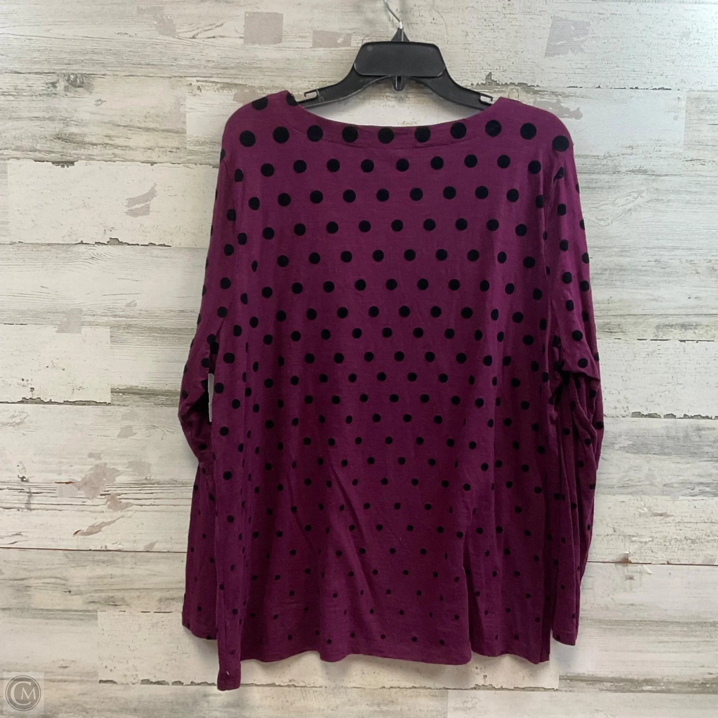 Top Long Sleeve Basic By Talbots In Purple, Size: 2x