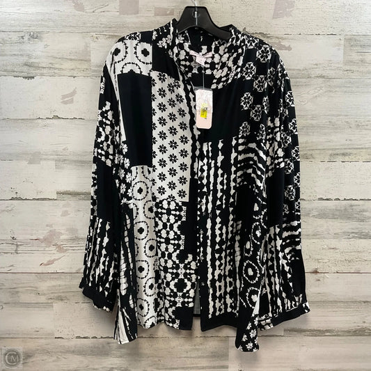 Blouse Long Sleeve By Allison Daley In Black, Size: 1x
