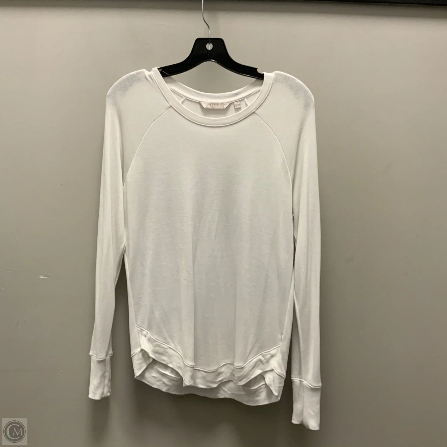 Athletic Top Long Sleeve Crewneck By Athleta In White, Size: S