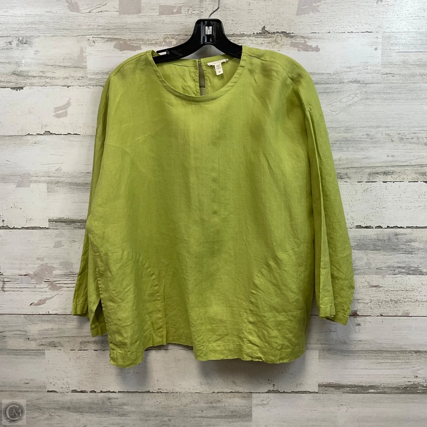 Blouse 3/4 Sleeve By Eileen Fisher In Green, Size: S