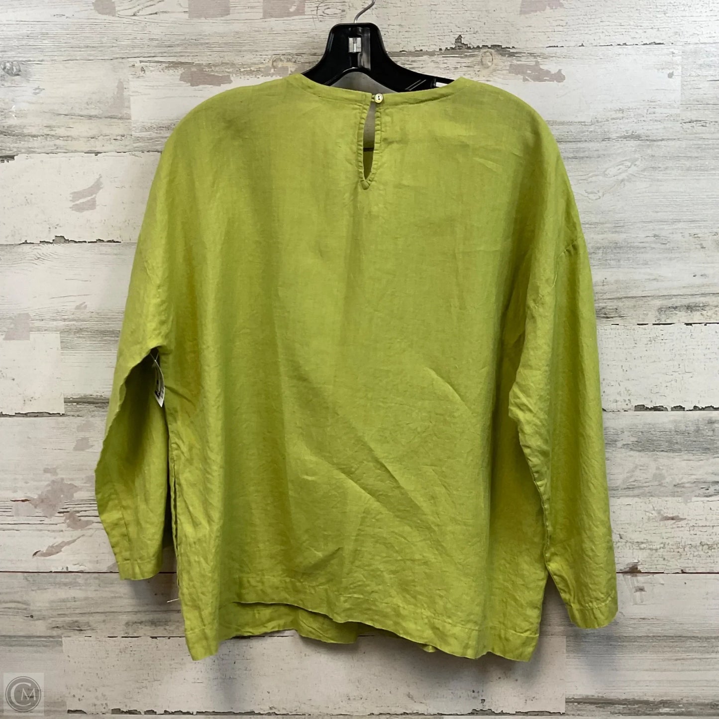 Blouse 3/4 Sleeve By Eileen Fisher In Green, Size: S