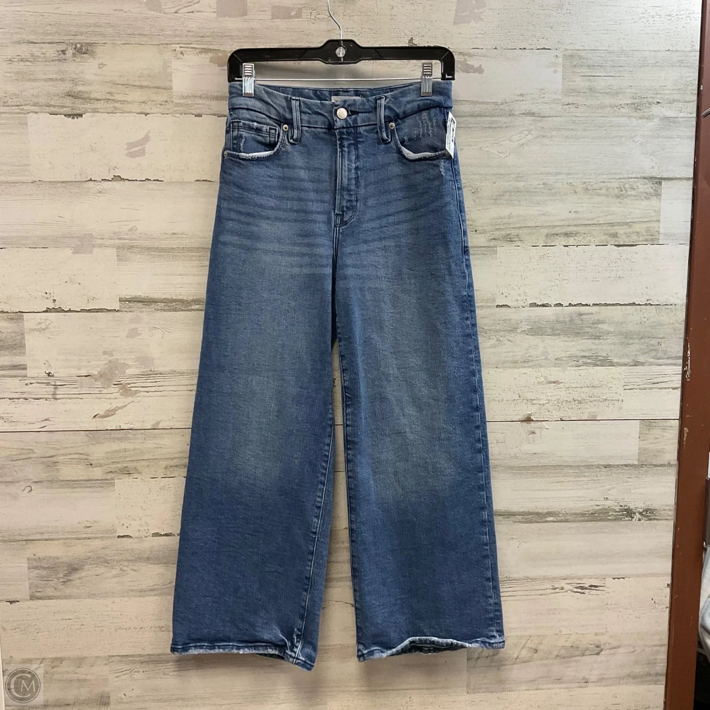 Jeans Wide Leg By Good American In Blue Denim, Size: 2
