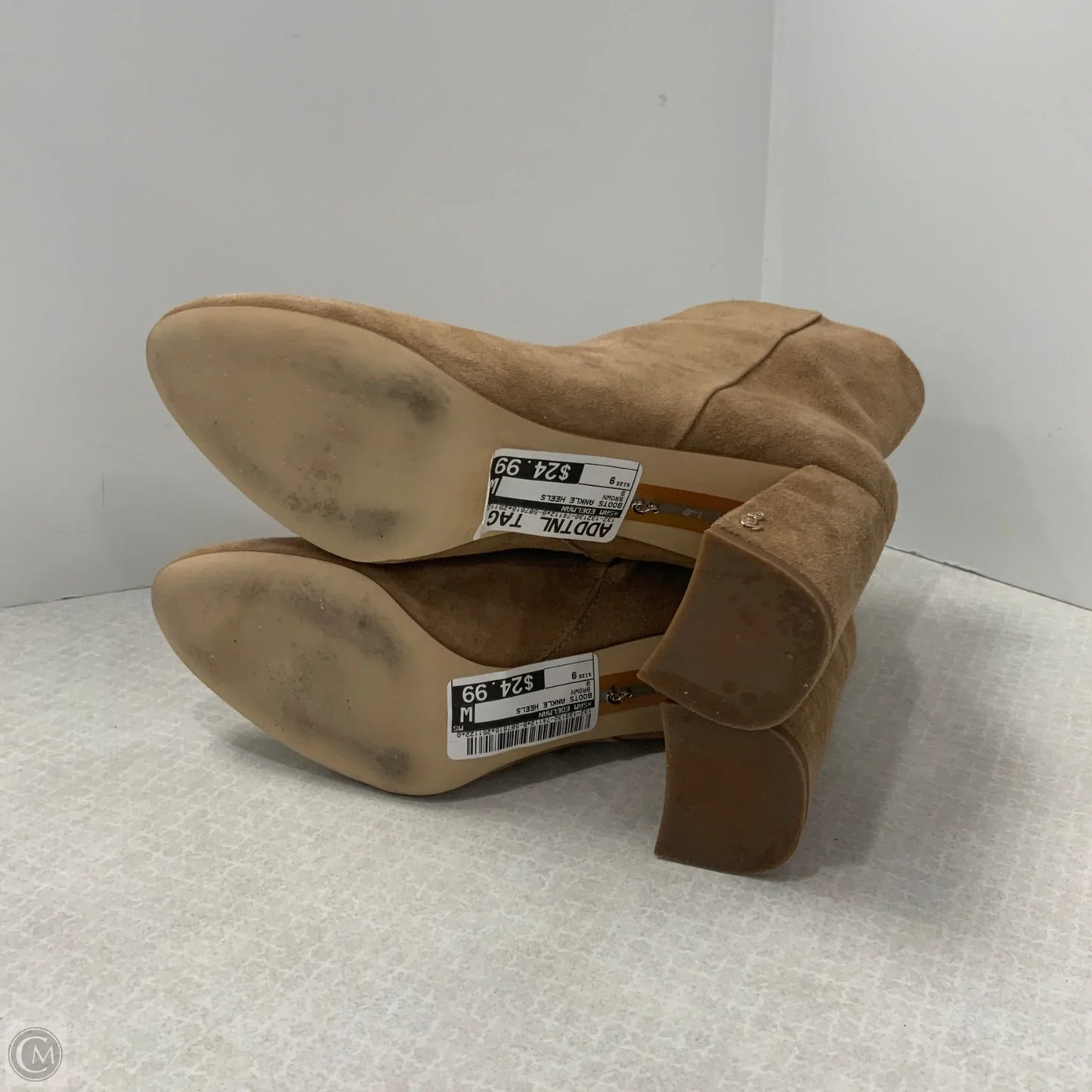 Boots Ankle Heels By Sam Edelman In Brown, Size: 9