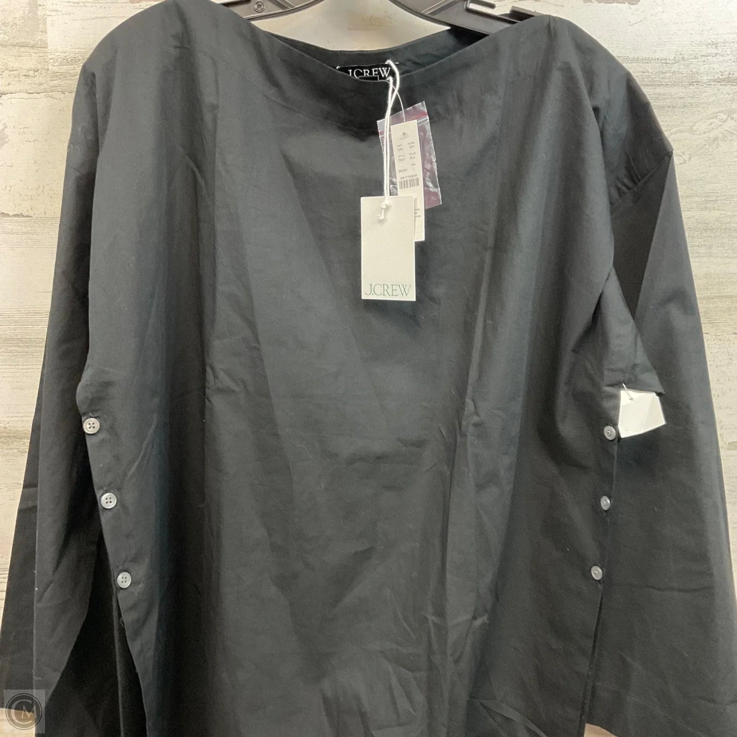 Blouse Long Sleeve By J. Crew In Black, Size: L