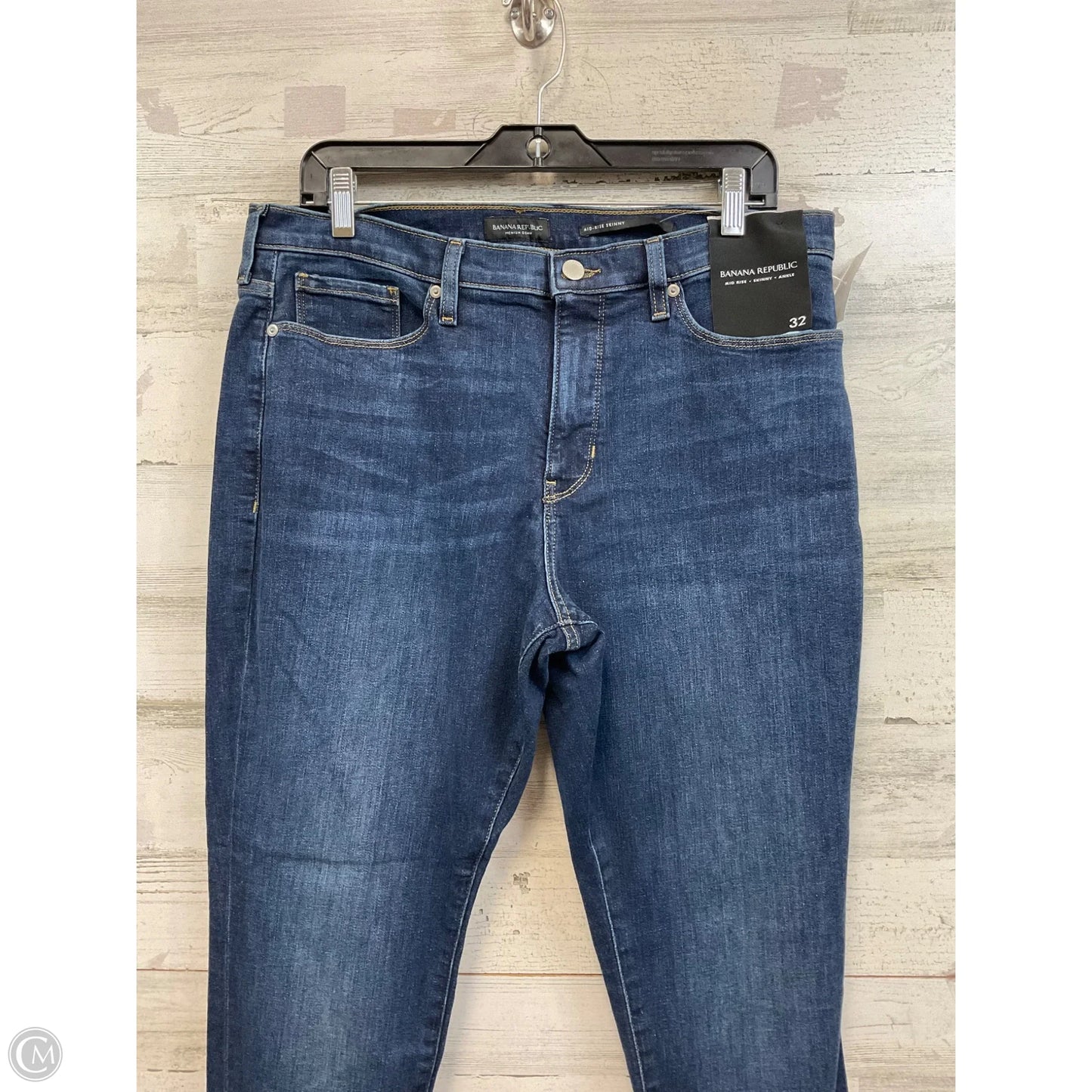 Jeans Straight By Banana Republic In Blue Denim, Size: 14