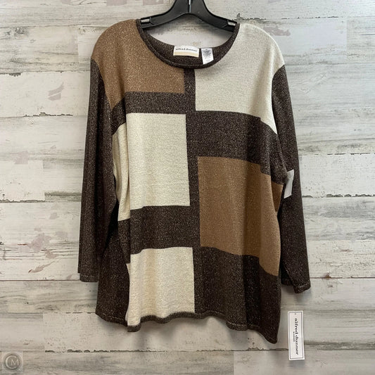 Top Long Sleeve By Alfred Dunner In Brown, Size: 3x