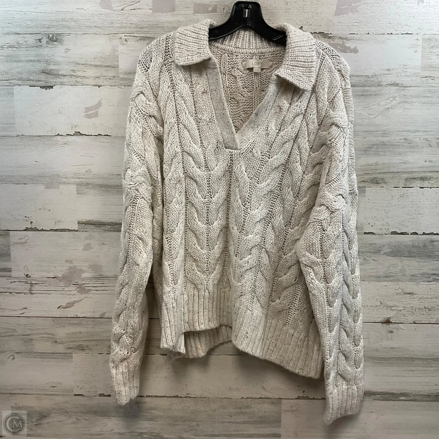 Sweater By Loft In Cream, Size: Xl