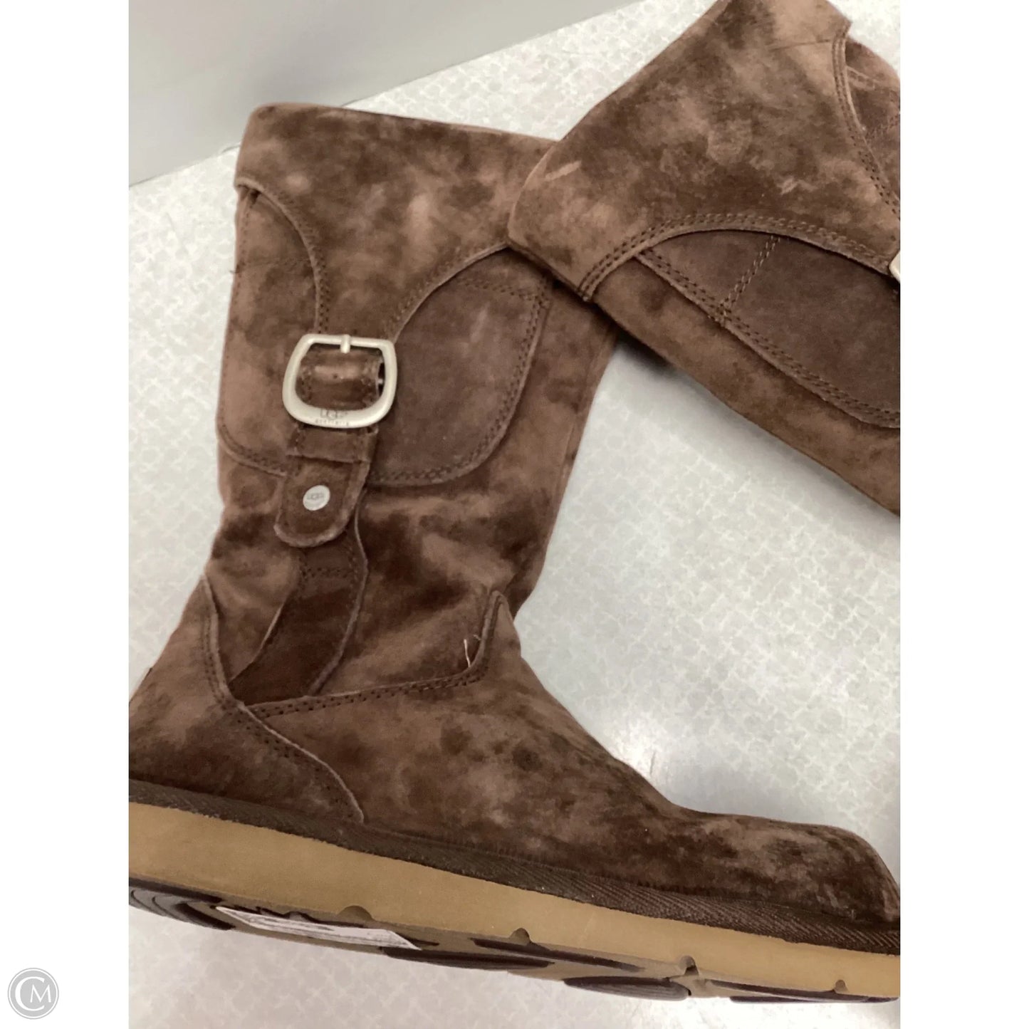 Boots Knee Flats By Ugg In Brown, Size: 7