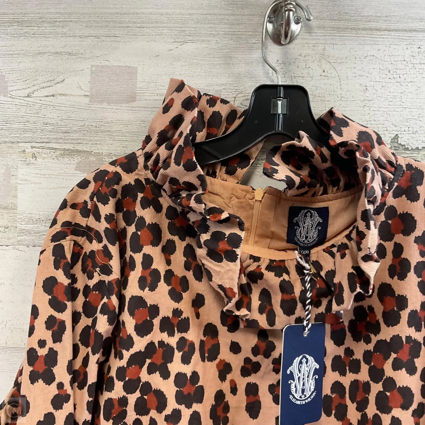Top Long Sleeve By ELIZABETH WILSON In Animal Print, Size: 2x