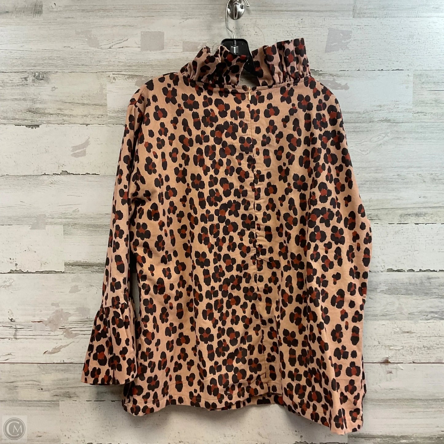 Top Long Sleeve By ELIZABETH WILSON In Animal Print, Size: 2x