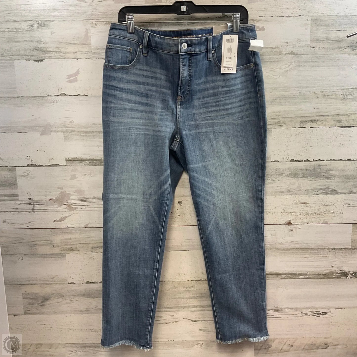 Jeans Straight By Chicos In Blue Denim, Size: 10
