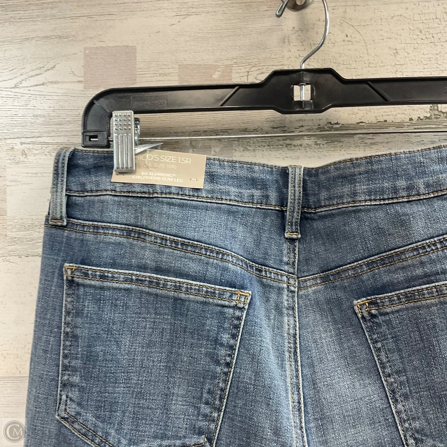 Jeans Straight By Chicos In Blue Denim, Size: 10