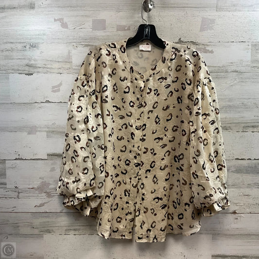 Blouse Long Sleeve By Fate In Brown, Size: L