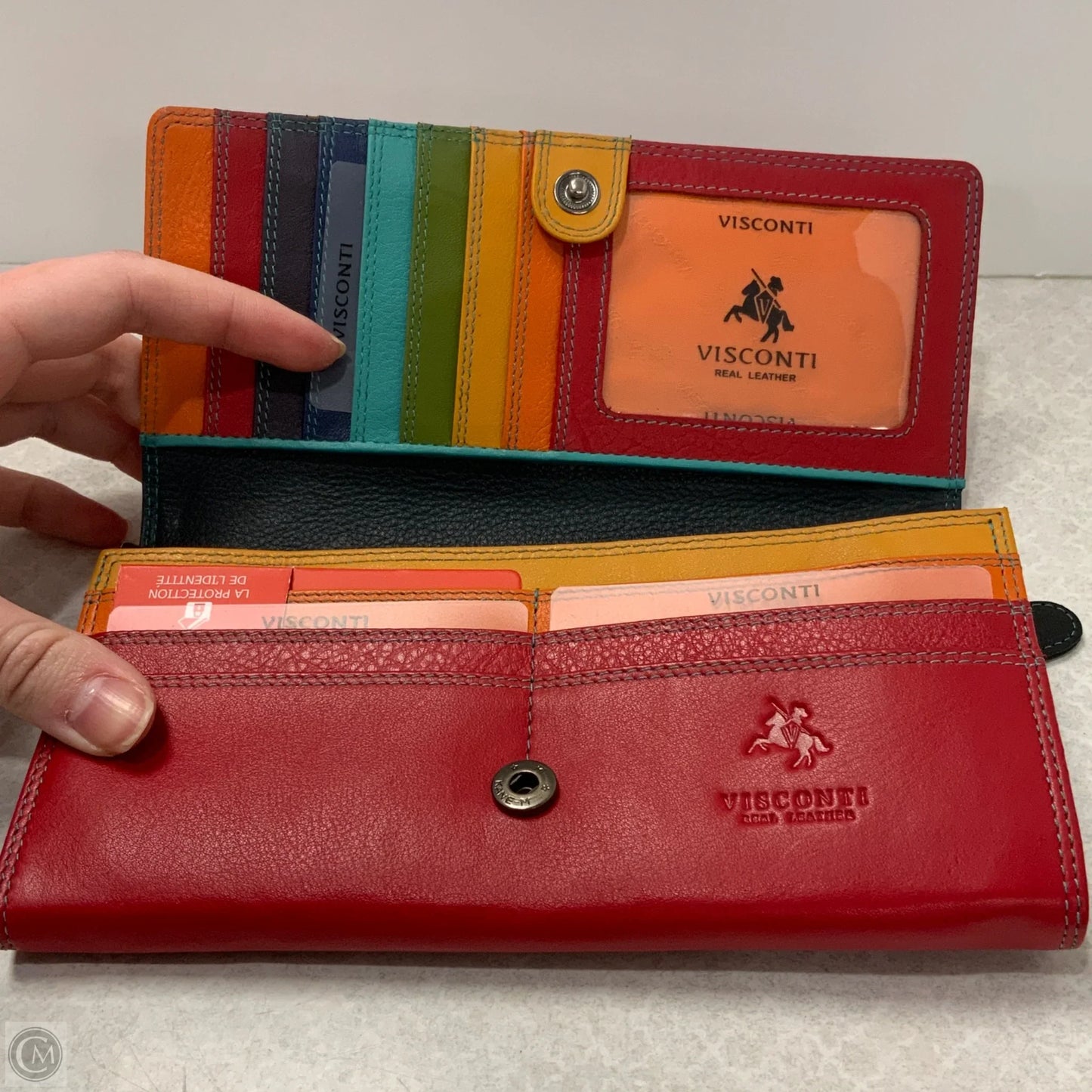 Wallet Leather By Visconti, Size: Large