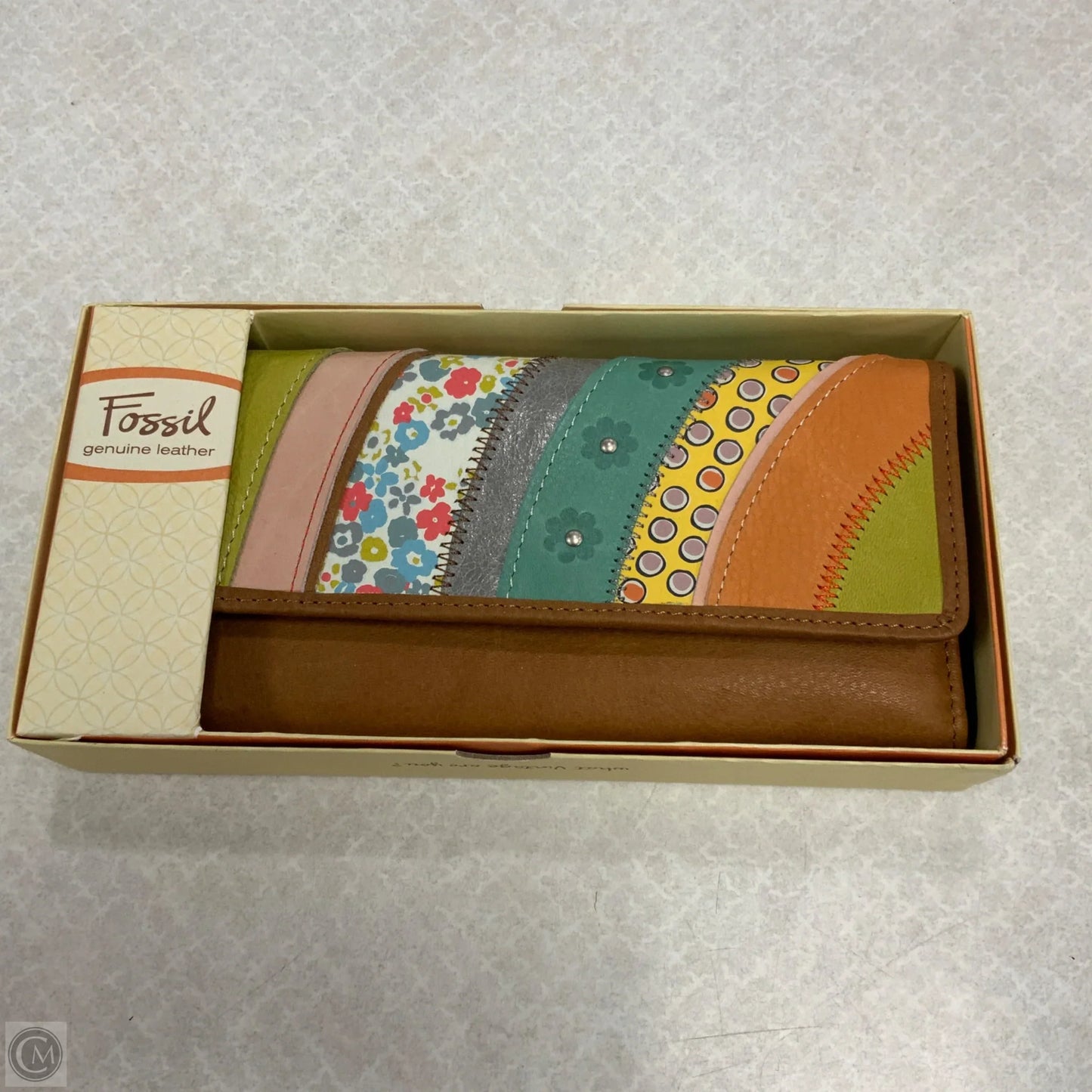 Wallet Leather By Fossil, Size: Large