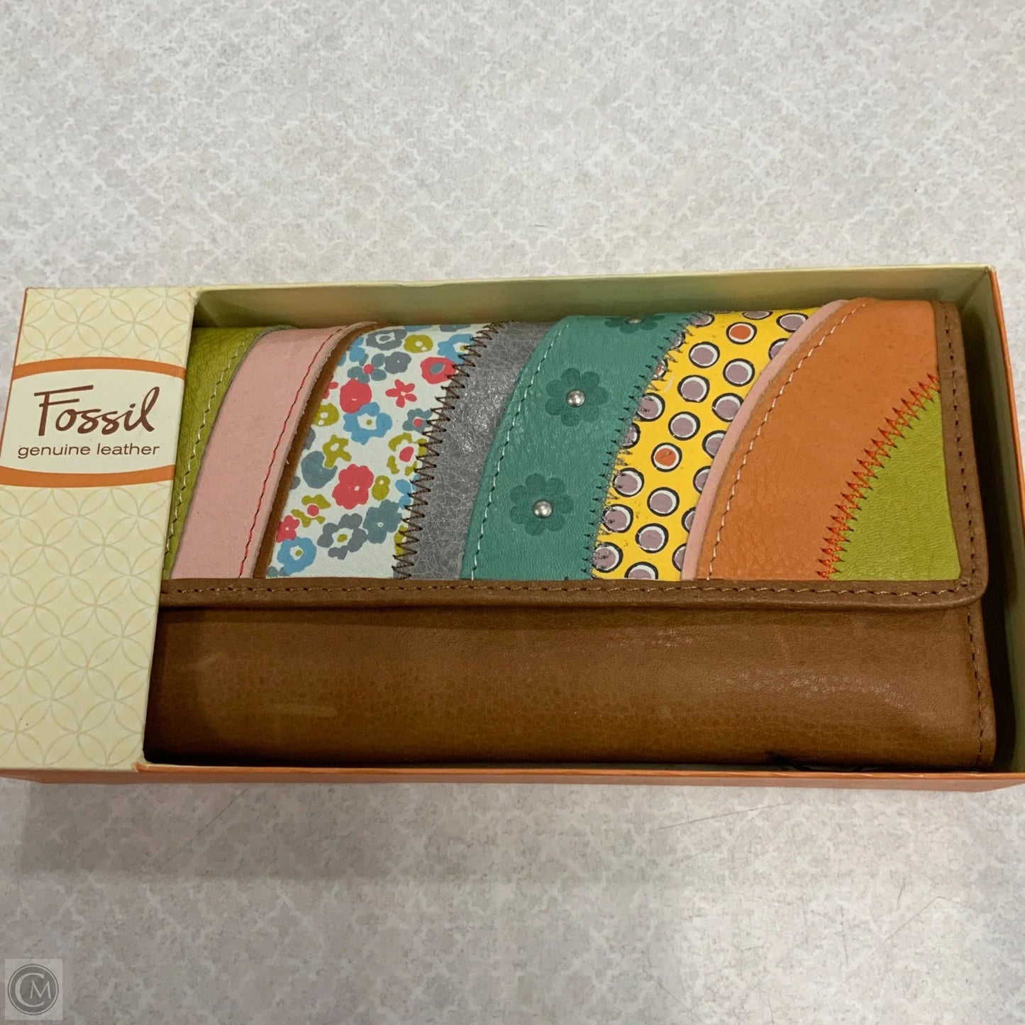 Wallet Leather By Fossil, Size: Large