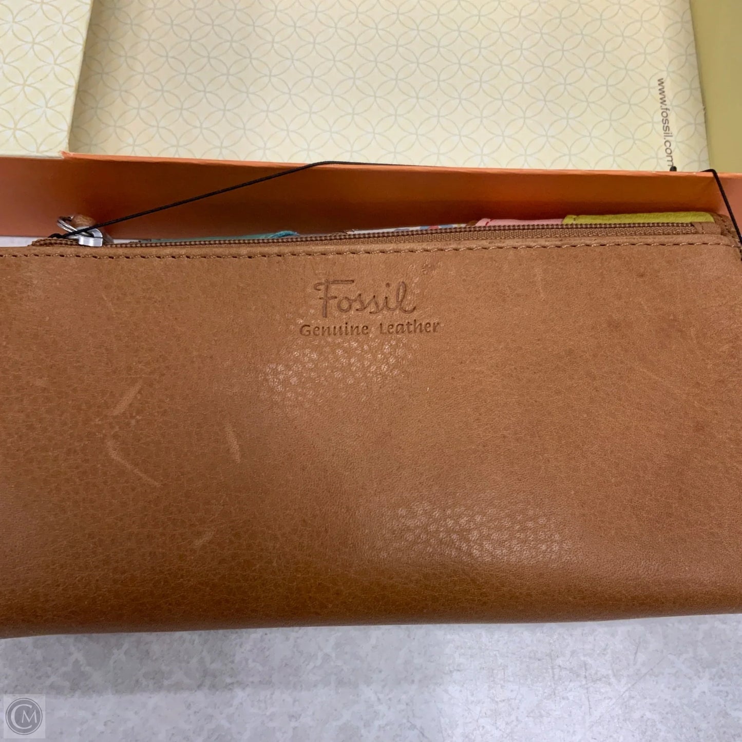 Wallet Leather By Fossil, Size: Large