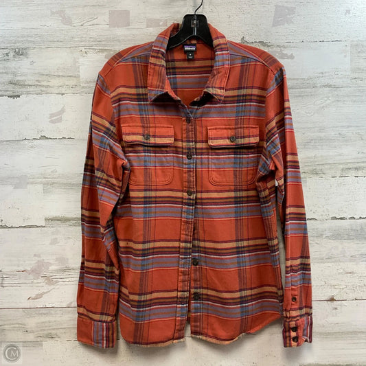 Top Long Sleeve By Patagonia In Orange, Size: M