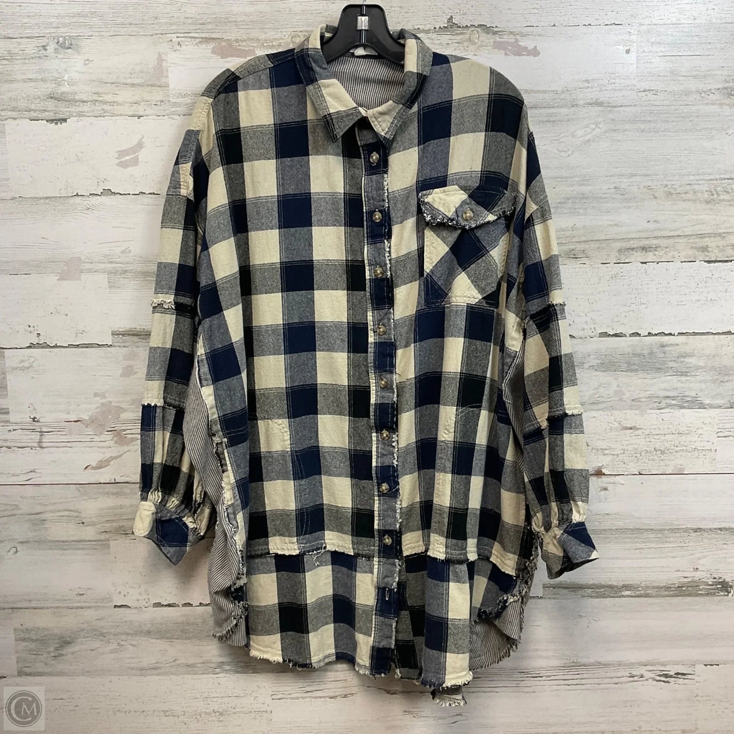 Top Long Sleeve By Easel In Blue, Size: 1x