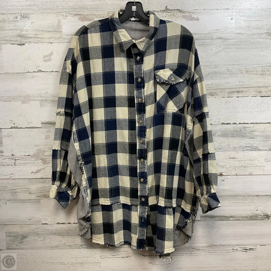 Top Long Sleeve By Easel In Blue, Size: 1x