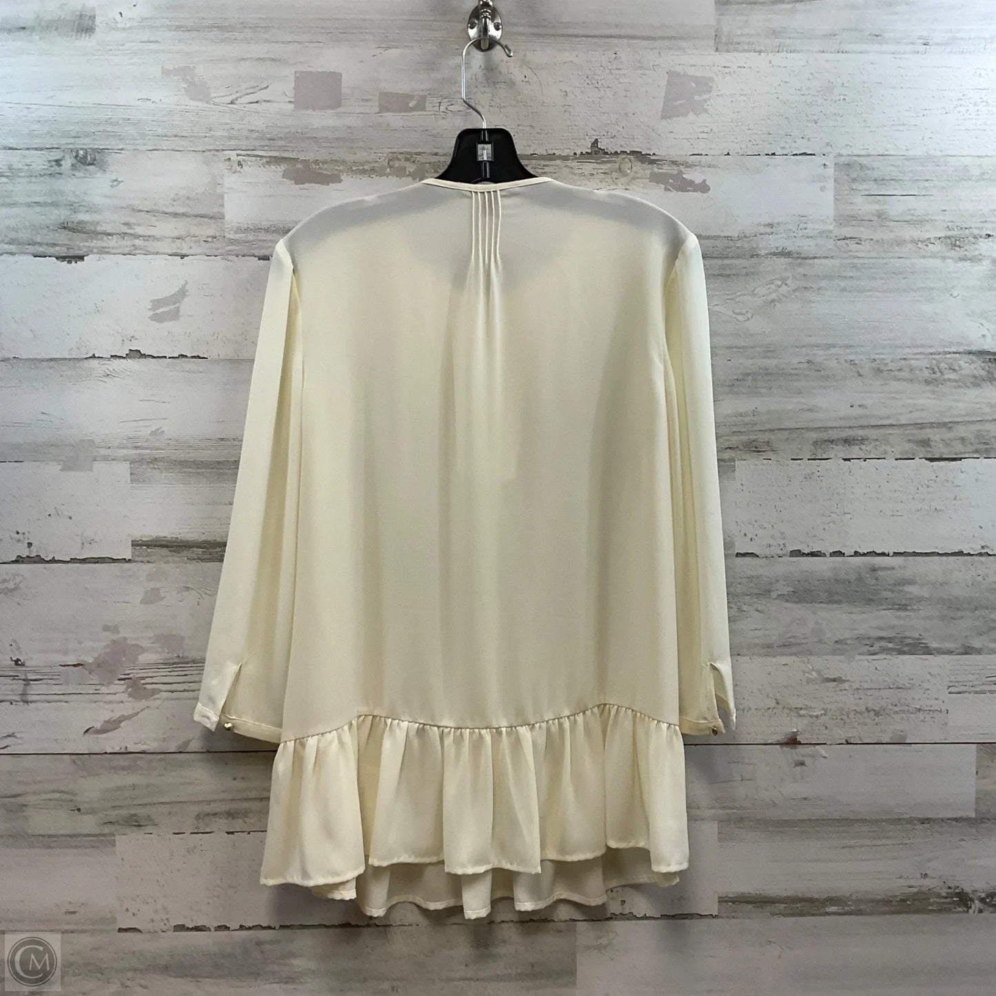 Blouse Long Sleeve By Banana Republic In Cream, Size: M
